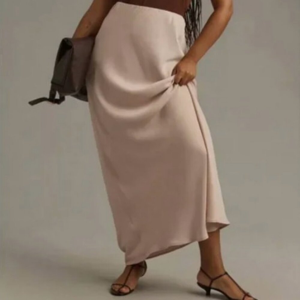 Anthropologie The Tilda Maxi Slip Skirt size 2X Medium Pink NWT